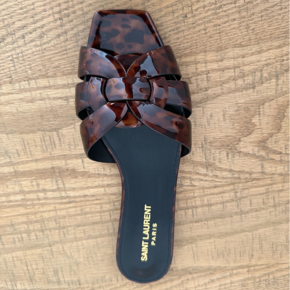 Saint Laurent NWT Tortoise Tribute Sandal 36.5 RIGHT FOOT ONLY
